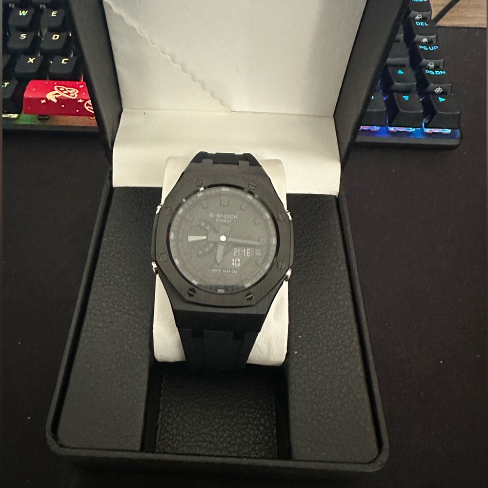 custom g shock watch matte black
